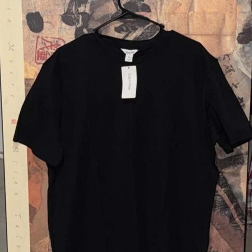 Calvin Klein Black Waffle Knit Crewneck T-Shirt